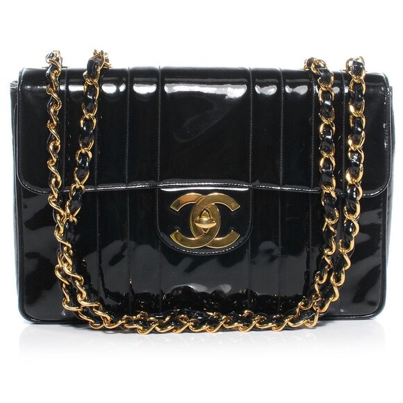Authentic CHANEL 24K Vintage XL Jumbo Classic Mademoiselle Flap Bag Purse Tote